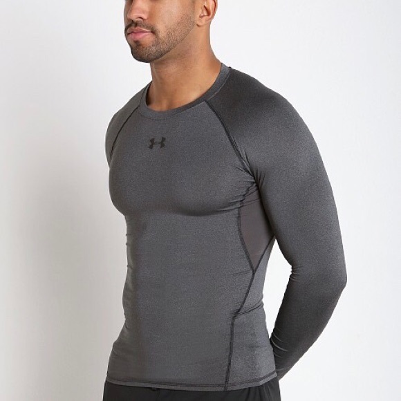 NWT UA Heatgear Longsleeve Compression Tee In Gray - Picture 2 of 6